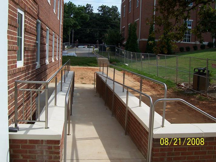 Wood Ramp Steel Hand Rails Atlanta GA - H & A Enterprises Inc Columbia SC Atlanta Hand Rails ADA Steel Polished Stainless Aluminum Handicap Ramp